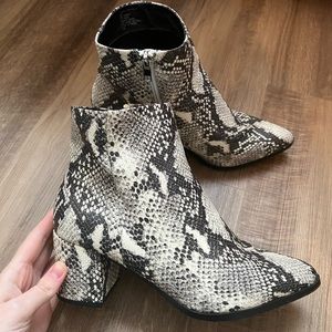 COPY - Snake skin madden girl pointy booties.